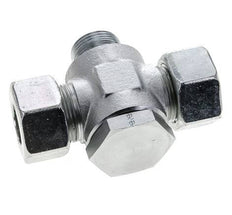 25S & M33x2 Zink plated Steel Tee Swivel Joint Cutting Fitting with Male Threads 250 bar ISO 8434-1