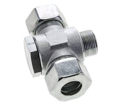 25S & M33x2 Zink plated Steel Tee Swivel Joint Cutting Fitting with Male Threads 250 bar ISO 8434-1