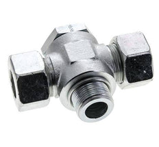 25S & M33x2 Zink plated Steel Tee Swivel Joint Cutting Fitting with Male Threads 250 bar ISO 8434-1