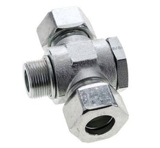 25S & M33x2 Zink plated Steel Tee Swivel Joint Cutting Fitting with Male Threads 250 bar ISO 8434-1