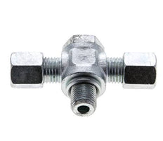 6S & G1/4'' Zink plated Steel Tee Swivel Joint Cutting Fitting with Male Threads 400 bar ISO 8434-1