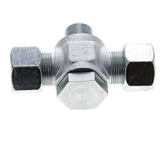 16S & G1/2'' Zink plated Steel Tee Swivel Joint Cutting Fitting with Male Threads 400 bar ISO 8434-1