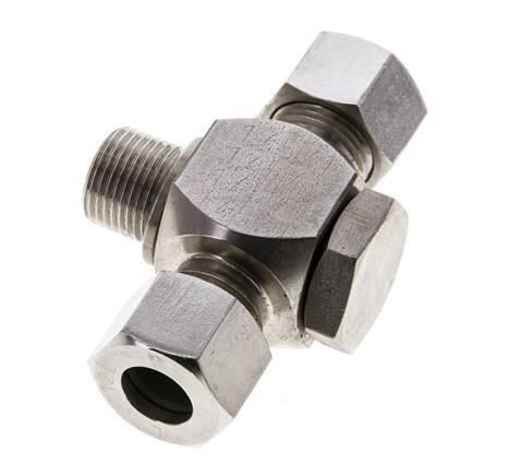 12L & G3/8'' Stainless Steel Tee Swivel Joint Cutting Fitting with Male Threads 315 bar ISO 8434-1