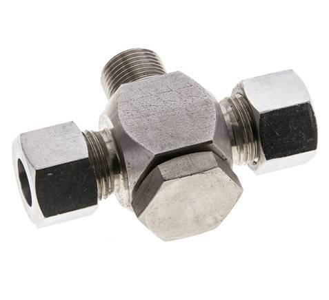 12L & G3/8'' Stainless Steel Tee Swivel Joint Cutting Fitting with Male Threads 315 bar ISO 8434-1