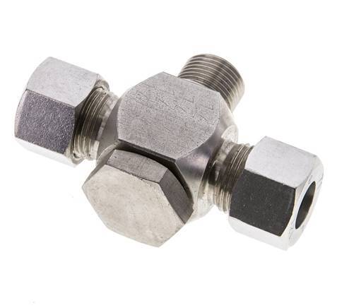 12L & G3/8'' Stainless Steel Tee Swivel Joint Cutting Fitting with Male Threads 315 bar ISO 8434-1