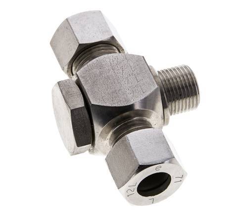 12L & G3/8'' Stainless Steel Tee Swivel Joint Cutting Fitting with Male Threads 315 bar ISO 8434-1