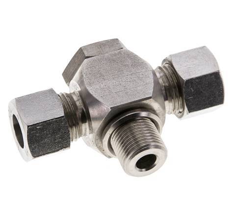 12L & G3/8'' Stainless Steel Tee Swivel Joint Cutting Fitting with Male Threads 315 bar ISO 8434-1