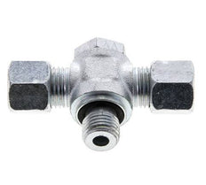 10L & M14x1.5 Zink plated Steel Tee Swivel Joint Cutting Fitting with Male Threads 315 bar NBR ISO 8434-1