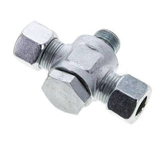 12L & M16x1.5 Zink plated Steel Tee Swivel Joint Cutting Fitting with Male Threads 315 bar NBR ISO 8434-1