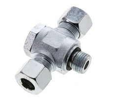 12L & M16x1.5 Zink plated Steel Tee Swivel Joint Cutting Fitting with Male Threads 315 bar NBR ISO 8434-1