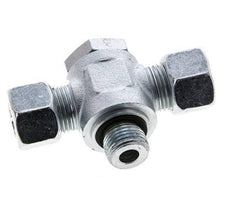 12L & M16x1.5 Zink plated Steel Tee Swivel Joint Cutting Fitting with Male Threads 315 bar NBR ISO 8434-1