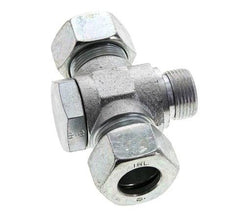 18L & M22x1.5 Zink plated Steel Tee Swivel Joint Cutting Fitting with Male Threads 315 bar NBR ISO 8434-1