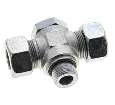 18L & M22x1.5 Zink plated Steel Tee Swivel Joint Cutting Fitting with Male Threads 315 bar NBR ISO 8434-1