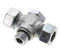 18L & M22x1.5 Zink plated Steel Tee Swivel Joint Cutting Fitting with Male Threads 315 bar NBR ISO 8434-1