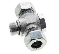 18L & M22x1.5 Zink plated Steel Tee Swivel Joint Cutting Fitting with Male Threads 315 bar NBR ISO 8434-1