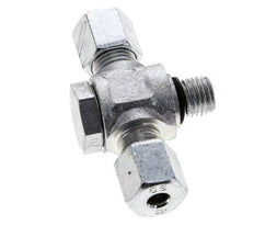 6S & M12x1.5 Zink plated Steel Tee Swivel Joint Cutting Fitting with Male Threads 400 bar NBR ISO 8434-1