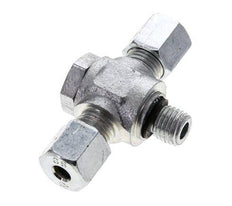 6S & M12x1.5 Zink plated Steel Tee Swivel Joint Cutting Fitting with Male Threads 400 bar NBR ISO 8434-1