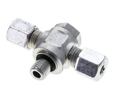 6S & M12x1.5 Zink plated Steel Tee Swivel Joint Cutting Fitting with Male Threads 400 bar NBR ISO 8434-1