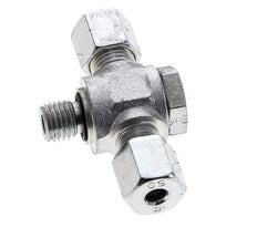 6S & M12x1.5 Zink plated Steel Tee Swivel Joint Cutting Fitting with Male Threads 400 bar NBR ISO 8434-1