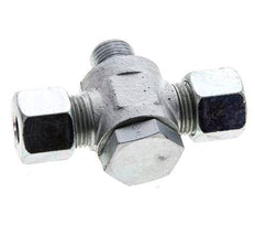 10S & M16x1.5 Zink plated Steel Tee Swivel Joint Cutting Fitting with Male Threads 400 bar NBR ISO 8434-1