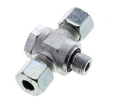 10S & M16x1.5 Zink plated Steel Tee Swivel Joint Cutting Fitting with Male Threads 400 bar NBR ISO 8434-1