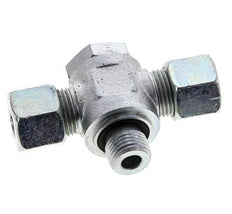 10S & M16x1.5 Zink plated Steel Tee Swivel Joint Cutting Fitting with Male Threads 400 bar NBR ISO 8434-1