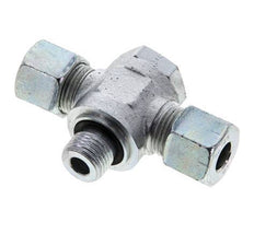 10S & M16x1.5 Zink plated Steel Tee Swivel Joint Cutting Fitting with Male Threads 400 bar NBR ISO 8434-1