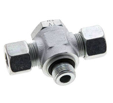 12S & M18x1.5 Zink plated Steel Tee Swivel Joint Cutting Fitting with Male Threads 400 bar NBR ISO 8434-1