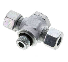 12S & M18x1.5 Zink plated Steel Tee Swivel Joint Cutting Fitting with Male Threads 400 bar NBR ISO 8434-1