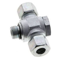 12S & M18x1.5 Zink plated Steel Tee Swivel Joint Cutting Fitting with Male Threads 400 bar NBR ISO 8434-1