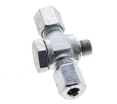 6L & G1/8'' Zink plated Steel Tee Swivel Joint Cutting Fitting with Male Threads 315 bar NBR ISO 8434-1