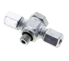 6L & G1/8'' Zink plated Steel Tee Swivel Joint Cutting Fitting with Male Threads 315 bar NBR ISO 8434-1