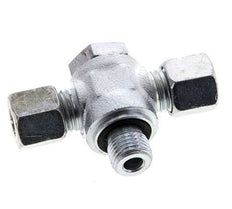 8L & G1/4'' Zink plated Steel Tee Swivel Joint Cutting Fitting with Male Threads 315 bar NBR ISO 8434-1