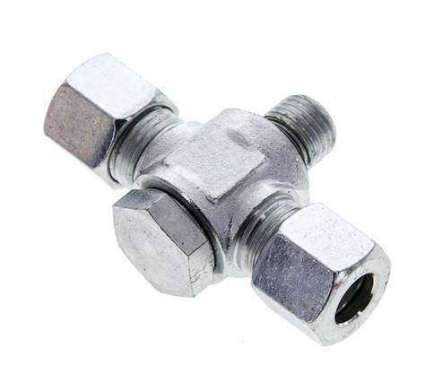 10L & G1/4'' Zink plated Steel Tee Swivel Joint Cutting Fitting with Male Threads 315 bar NBR ISO 8434-1
