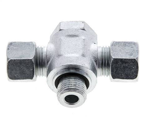 12L & G3/8'' Zink plated Steel Tee Swivel Joint Cutting Fitting with Male Threads 315 bar NBR ISO 8434-1