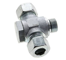 15L & G1/2'' Zink plated Steel Tee Swivel Joint Cutting Fitting with Male Threads 315 bar NBR ISO 8434-1
