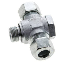 15L & G1/2'' Zink plated Steel Tee Swivel Joint Cutting Fitting with Male Threads 315 bar NBR ISO 8434-1