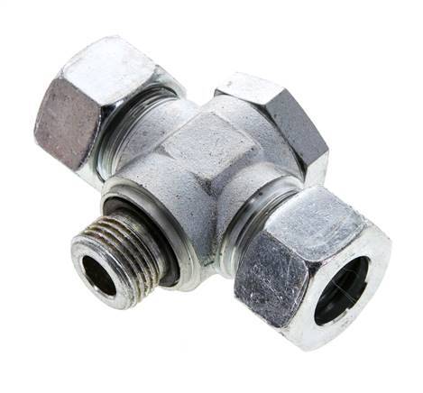 18L & G1/2'' Zink plated Steel Tee Swivel Joint Cutting Fitting with Male Threads 315 bar NBR ISO 8434-1