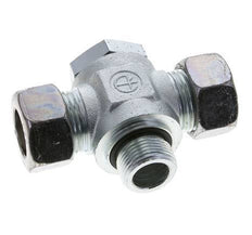 22L & G3/4'' Zink plated Steel Tee Swivel Joint Cutting Fitting with Male Threads 160 bar NBR ISO 8434-1