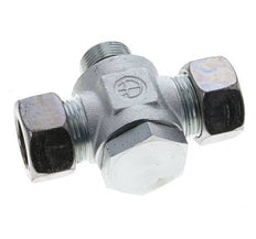 22L & G3/4'' Zink plated Steel Tee Swivel Joint Cutting Fitting with Male Threads 160 bar NBR ISO 8434-1