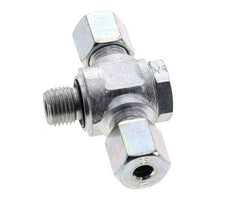 6S & G1/4'' Zink plated Steel Tee Swivel Joint Cutting Fitting with Male Threads 400 bar NBR ISO 8434-1