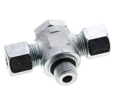 10S & G3/8'' Zink plated Steel Tee Swivel Joint Cutting Fitting with Male Threads 400 bar NBR ISO 8434-1
