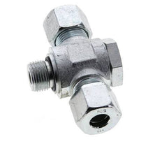 10S & G3/8'' Zink plated Steel Tee Swivel Joint Cutting Fitting with Male Threads 400 bar NBR ISO 8434-1