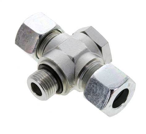 16S & G1/2'' Zink plated Steel Tee Swivel Joint Cutting Fitting with Male Threads 400 bar NBR ISO 8434-1