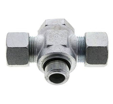 20S & G3/4'' Zink plated Steel Tee Swivel Joint Cutting Fitting with Male Threads 400 bar NBR ISO 8434-1
