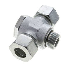 25S & G1'' Zink plated Steel Tee Swivel Joint Cutting Fitting with Male Threads 250 bar NBR ISO 8434-1