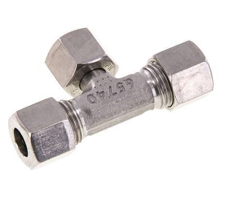 10L Stainless Steel T-Shape Tee Cutting Fitting with Swivel 315 bar Adjustable ISO 8434-1
