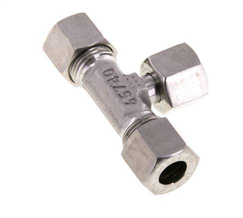 10L Stainless Steel T-Shape Tee Cutting Fitting with Swivel 315 bar Adjustable ISO 8434-1