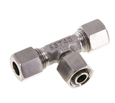 10L Stainless Steel T-Shape Tee Cutting Fitting with Swivel 315 bar Adjustable ISO 8434-1