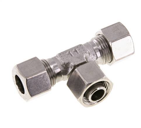 12L Stainless Steel T-Shape Tee Cutting Fitting with Swivel 315 bar Adjustable ISO 8434-1